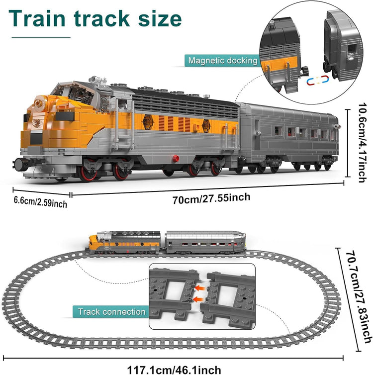 Mould King EMD F7 RC set with track MK12018