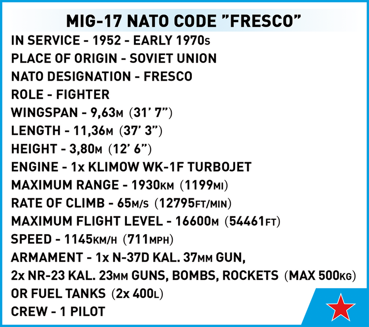 MiG -17 NATO Code "Fresco" #5823