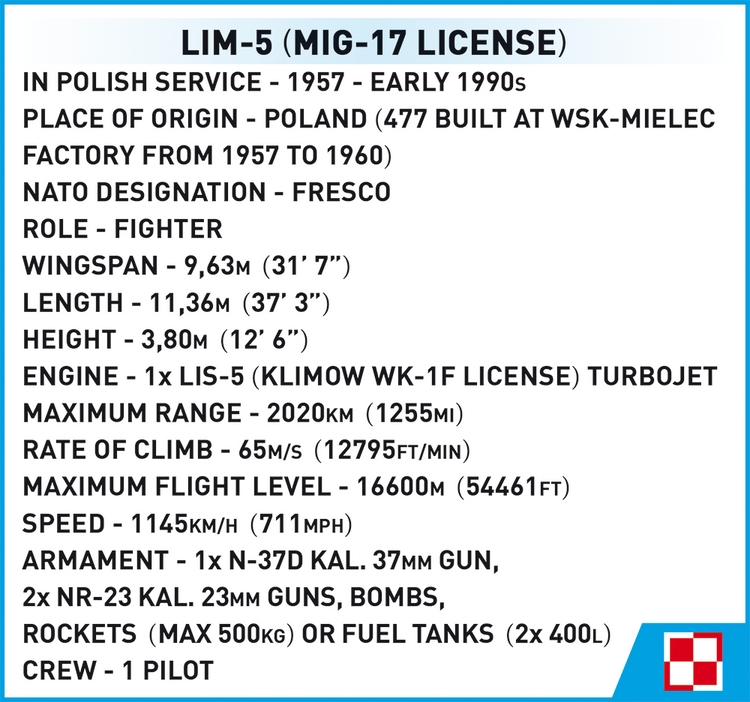 Lim-5 Polish Air Force 1959 #5824 discontinued