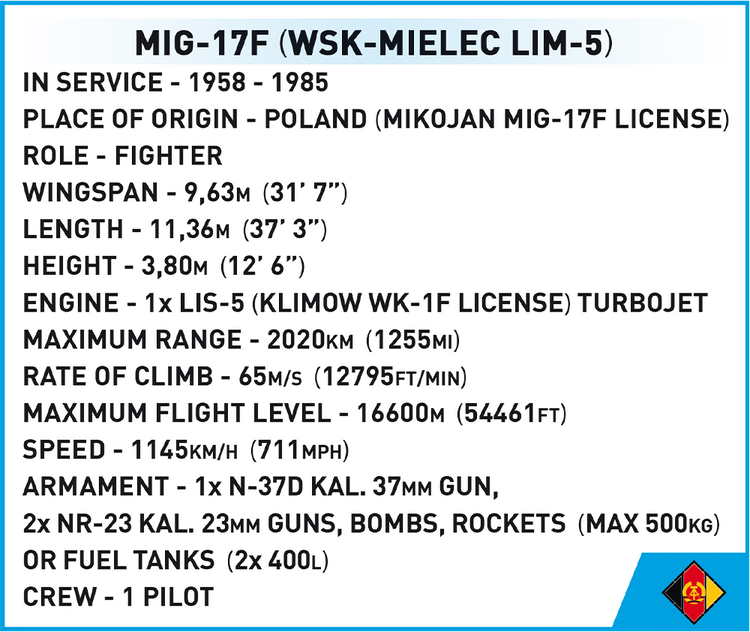 MIG-17F (LIM-5) East Germany Air Force #5825