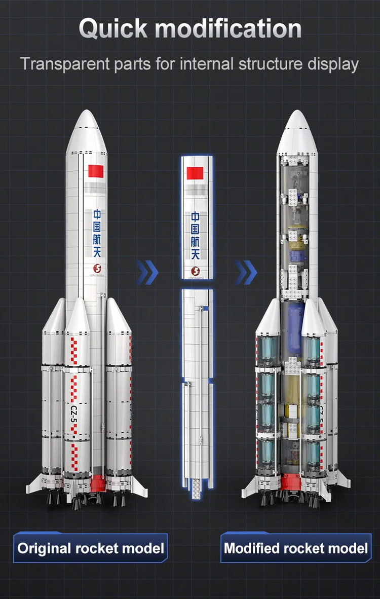 CaDA Long March 5B Launch Vehicle with LED lighting #C56032