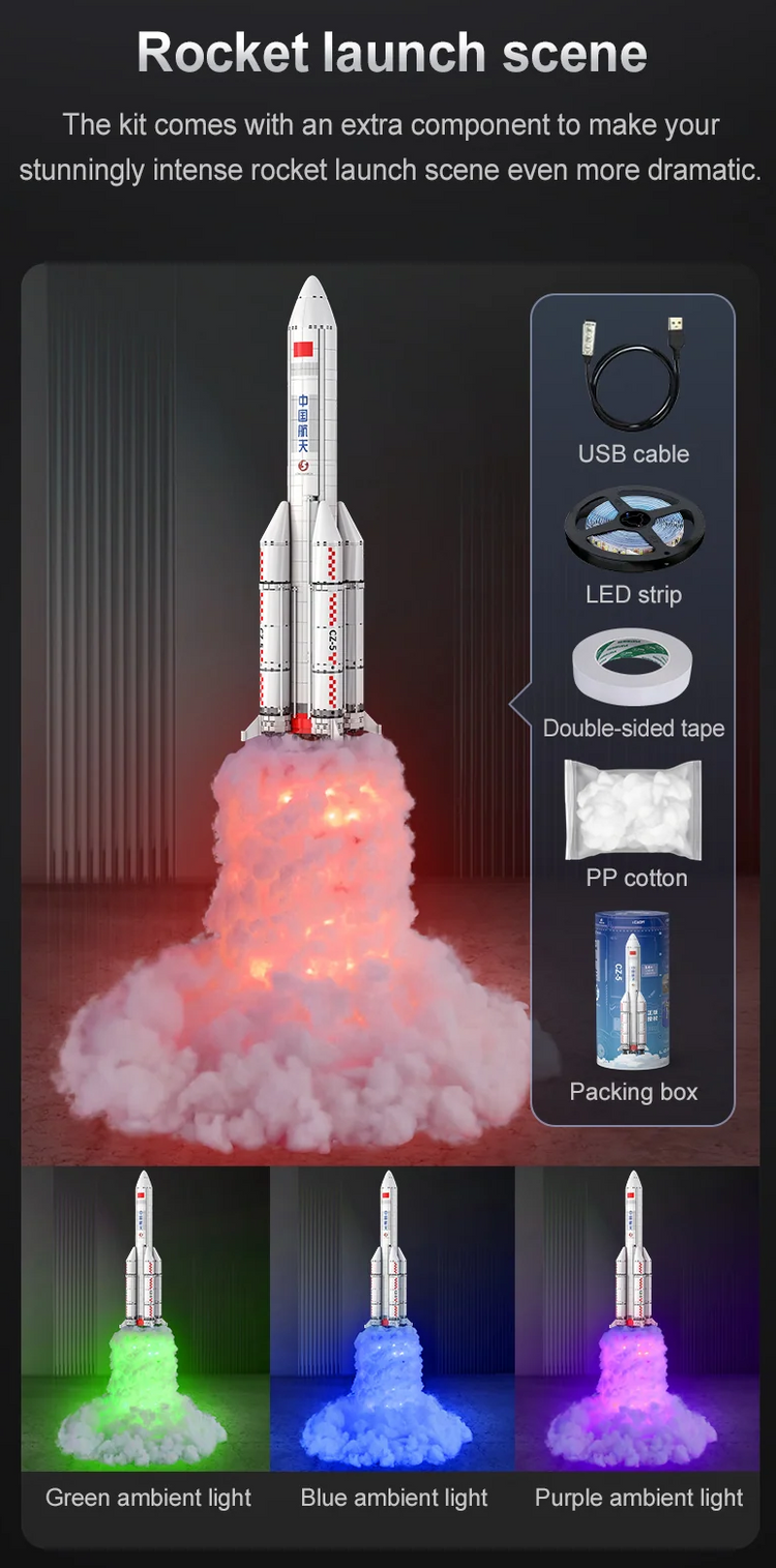 CaDA Long March 5B Launch Vehicle with LED lighting #C56032