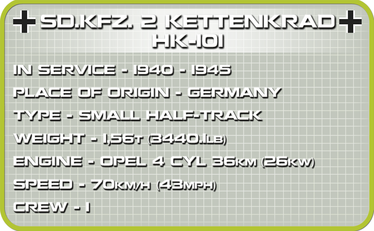 SD.KFZ 2 Kettenkrad HK-1 #2401